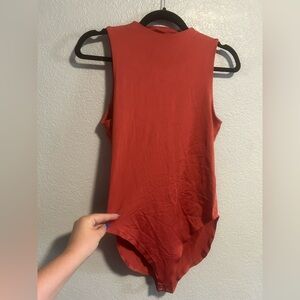 Girlfriend Collective Terracotta Sleeveless Bodysuit